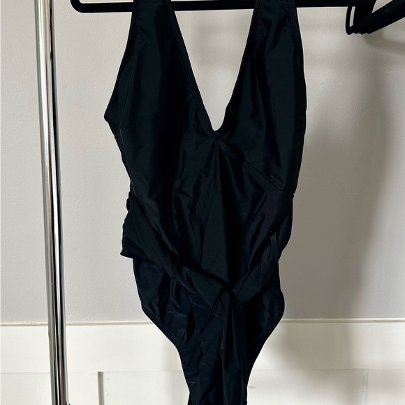 Adore Me XL Black Wrap-Front Swimsuit - Picture 3 of 3